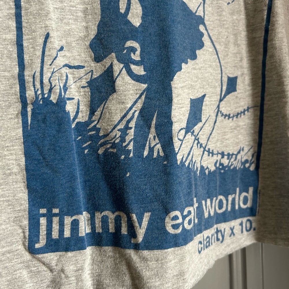 SIGNED Jimmy Eat World Clarityx10 cropped band tee - Picture 3 of 6